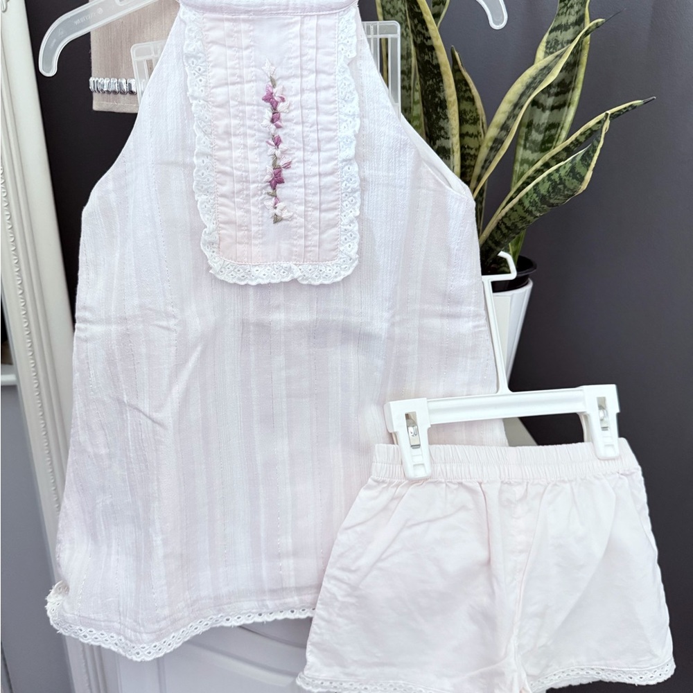 Gigi Embroidered Top and Shorts Set